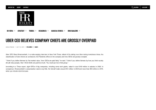 Uber CEO believes company chiefs are grossly overpaid