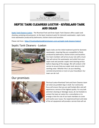 Septic Tank Cleaners Loxton