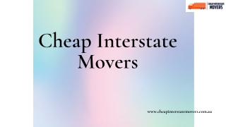 Cheap Interstate Movers