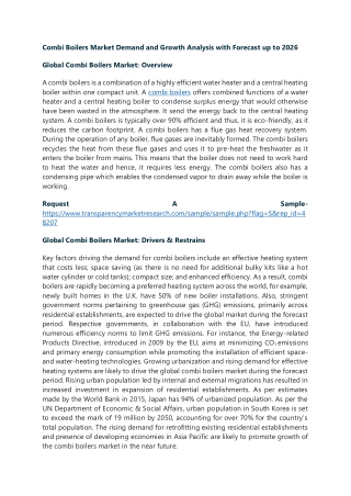 Combi Boilers Market Demand and Growth Analysis with Forecast up to 2026