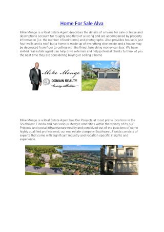Home For Sale Alva