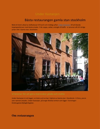 Bästa restaurangen gamla stan stockholm