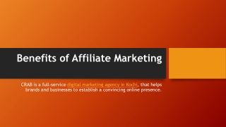 Benefits of Affiliate Marketing