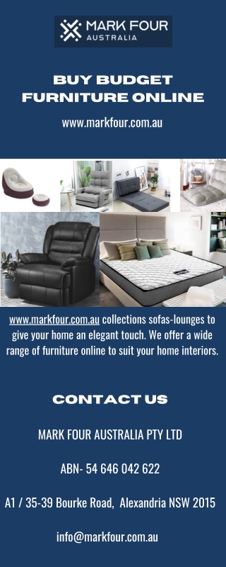 Buy Budget Furniture Online - www.markfour.com.au