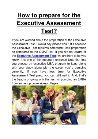 How to prepare for the Executive Assessment Test