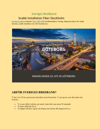 Snabb Installation Fiber Stockholm