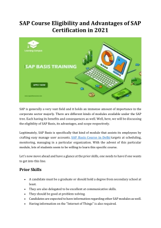 SAP Course Eligibility and Advantages of SAP Certification in 2021