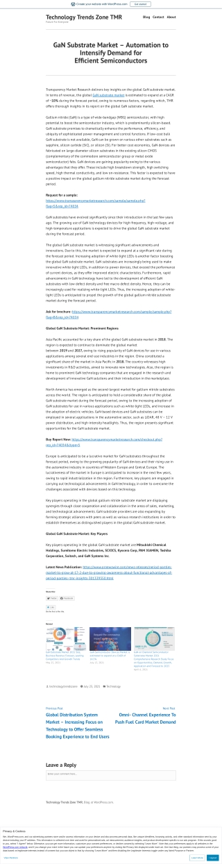 GaN Substrate Market Sales Size Share Forecast 2027
