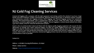 NJ Cold Fog Cleaning Services