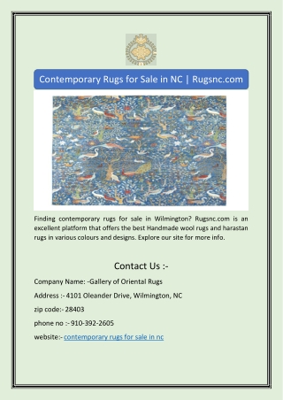 Contemporary Rugs for Sale in NC | Rugsnc.com