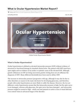 Ocular Hypertension Market Report