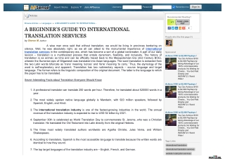 A BEGINNER’S GUIDE TO INTERNATIONAL TRANSLATION SERVICES