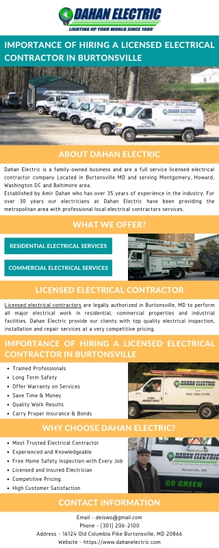 Importance of Hiring a Licensed Electrical Contractor in Burtonsville