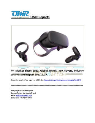 VR Market Trends, Research Report, Growth, Opportunities, Forecast 2021-2027