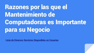 Lista de Diversos Servicios Disponibles en Canarias