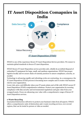 IT Asset Disposition Comapnies in India