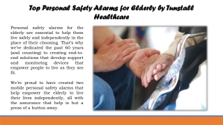 Top Personal Safety Alarms for Elderly by Tunstall Healthcare