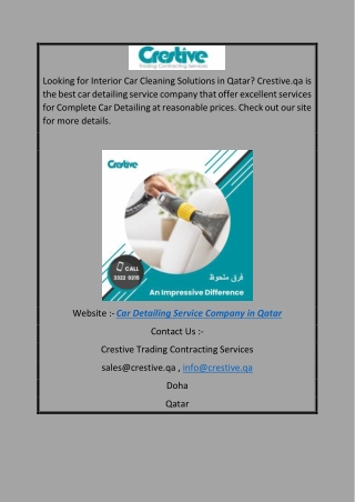 Car Detailing Service Company in Qatar | Crestive.qa