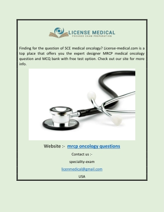 MRCP Oncology Questions | License-medical.com