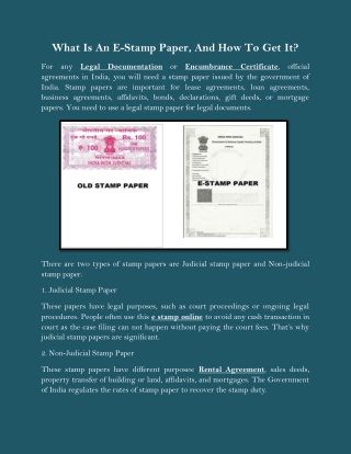 What Is An E-Stamp Paper, And How To Get It