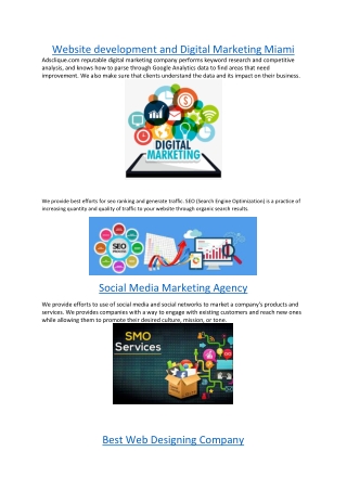 Website development and Digital Marketing Miami