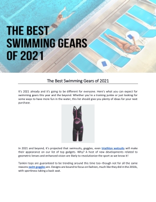 The Best Swimming Gears of 2021