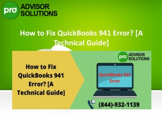 Getting QuickBooks 941 Error? Fix It in no-time