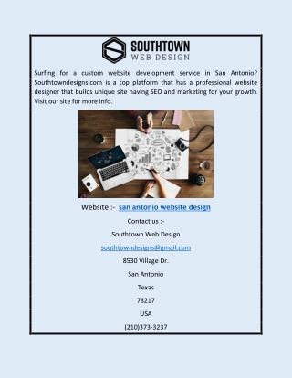 San Antonio Website Design | Southtowndesigns.com