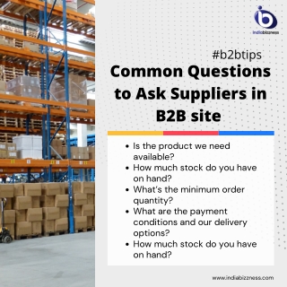 Top Common Questions to Ask Suppliers While Connecting with B2B Site