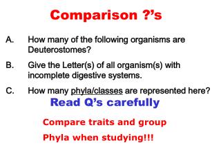 Comparison ?’s