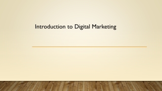 Introduction to Digital Marketing