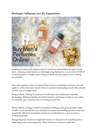 Perfumes' Influence on Life Experiences