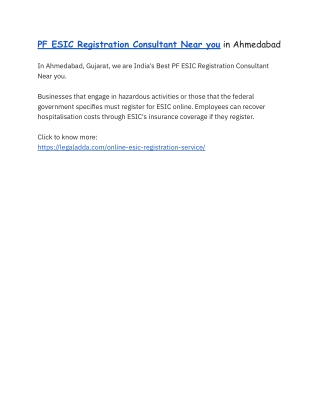 PF ESIC Registration Consultant Near you in Ahmedabad