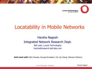 Locatability in Mobile Networks