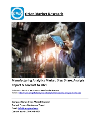 Manufacturing Analytics Market Trends, Size, Competitive Analysis and Forecast 2