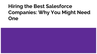 Hiring the Best Salesforce Companies Why You Might Need One