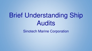 Brief Understanding Ship Audits