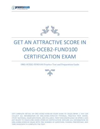Get An Attractive Score in OMG-OCEB2-FUND100 Certification Exam