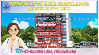 Book Air Ambulance Service with all medical equipment |ASHA