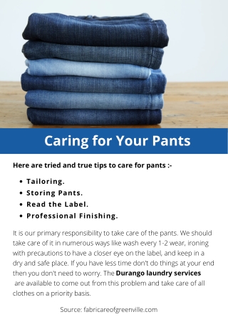 Caring for Your Pants