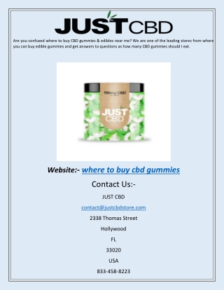 Where to Buy CBD Gummies | Justcbdstore.com