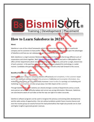 How to Learn Salesforce in 2021
