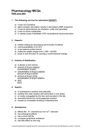 pharmacology mcqs