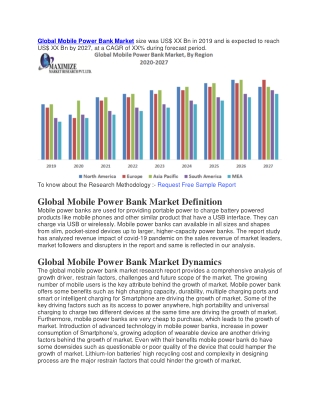 Mobile Power Bank Market size was US