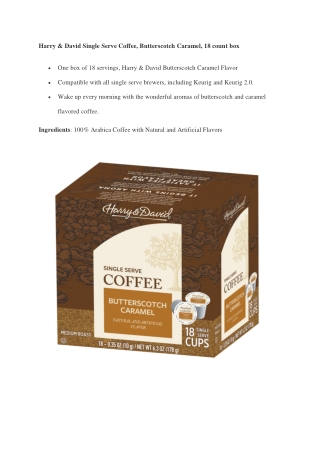 Harry and David Butterscotch Caramel Coffee available on Koffee Express