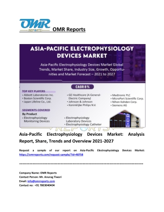 Asia-Pacific Electrophysiology Devices Market Analysis and Report 2021-2027