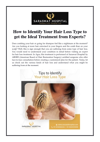 How to Identify Your Hair Loss Type to get the Ideal Treatment from Experts?