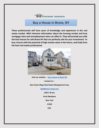 Buy a House in Bronx, NY