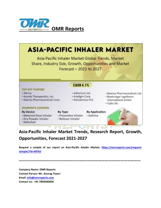 Asia-Pacific Inhaler Market Size, Share, Impressive Industry Growth, Report 2027