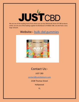 Bulk CBD Gummies | Justcbdstore.com